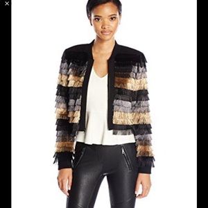 🎩BCBG Darryn Metallic Fringe Jacket🎩